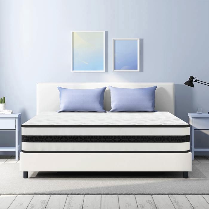 Colchón de 140x190 cm, núcleo de muelles ensacados, firmeza H3/colchón ergonómico, 7 zonas, altura 28 cm.