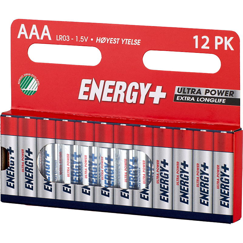 Paquete de 12 pilas AAA Energy, ultra potentes, Energy