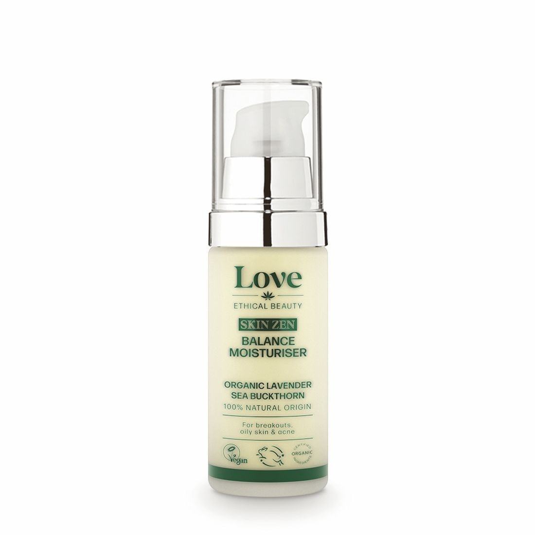 Pleťový krém Love Ethical Beauty Skin Zen s levanduľou a rakytníkom - 30 ml