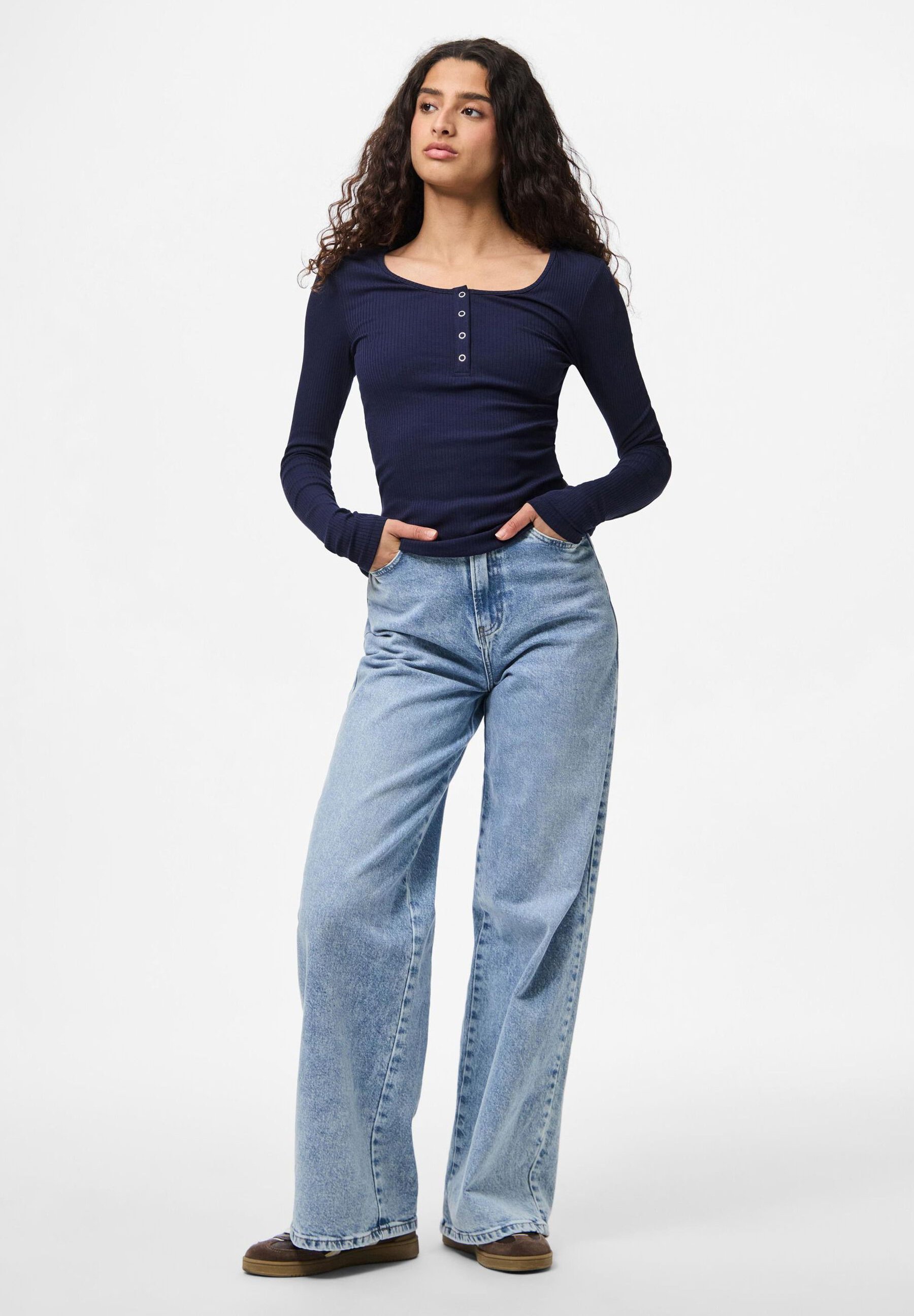 Pieces PCKITTE LS JRS NOOS BC - Top met lange mouwen - marineblauw
