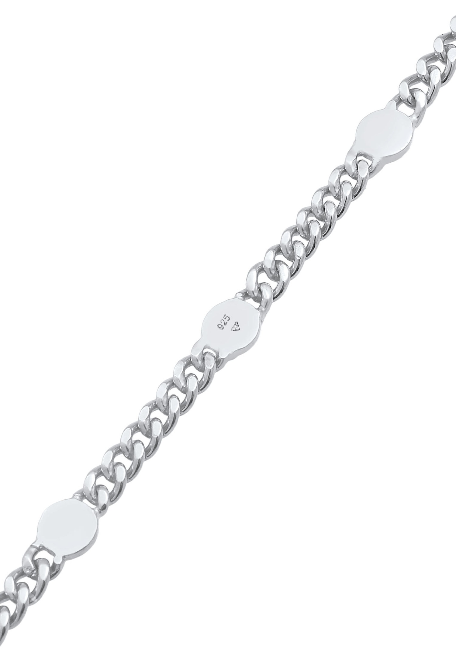 Elli PREMIUM Chaîne pour dames en forme de disque à plaque pleine réglable en argent sterling 925