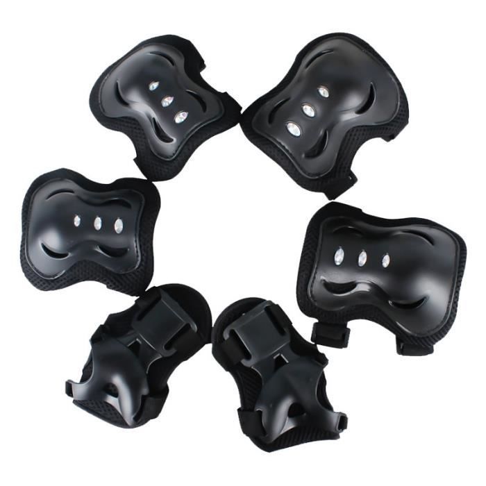 Protección para niños para patinaje sobre ruedas: rodilleras, coderas y muñequeras (negro).