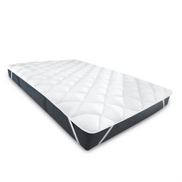 Cubrecolchón de 140x190 cm - Relleno de microfibra - Suave y mullido - Lavable a máquina