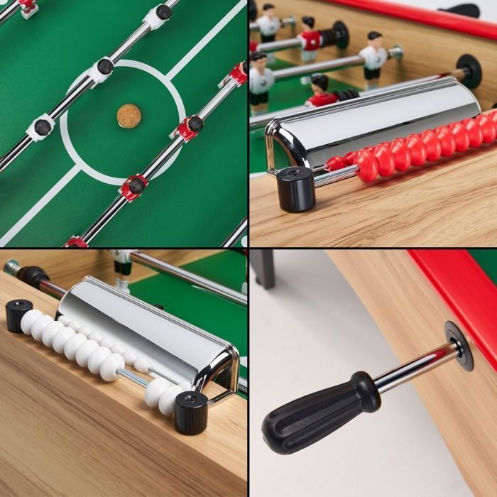 KANGUI Klassieke Tafelvoetbaltafel - Volwassenen en Tieners - Caféstijl - 3 Kurken ballen - 2 tot 4 spelers
