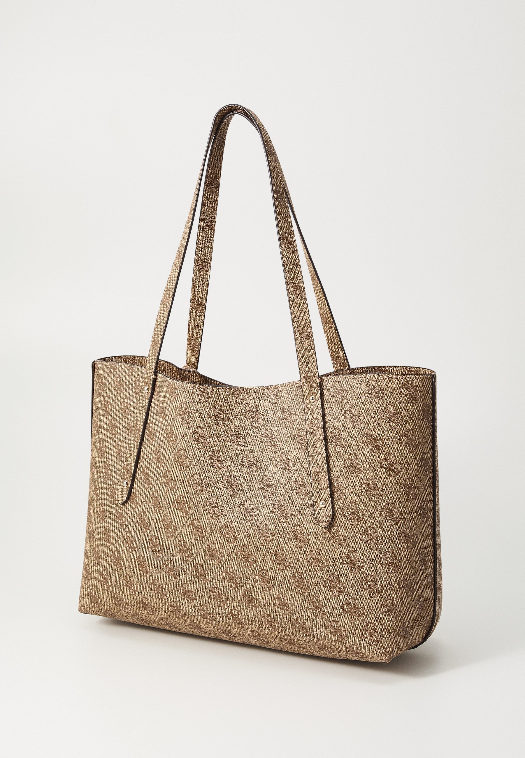 Guess BRENTON TOTE SET - Clutch - latte logo