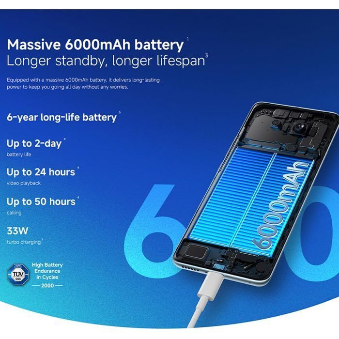 Smartphone Xiaomi Redmi Note 15 4G 8Go Ram 256Go Vert 6,77'' AMOLED Appareil Photo 108 MP Batterie 6000 mAh - Version globale