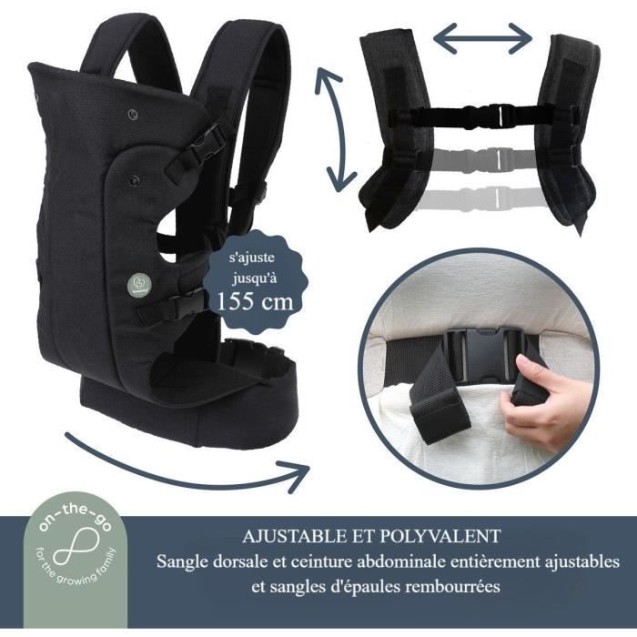 Adjustable 3-in-1 Baby Carrier - DREAMBABY - JOURNEY - Comfortable and Versatile - Newborn to Child up to 15 kg - Black