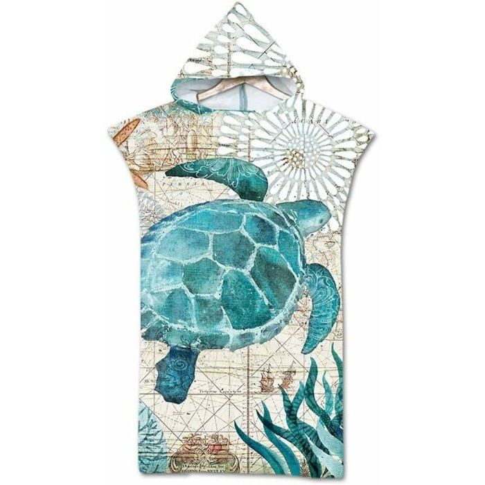 Toalla tipo poncho de surf, bata de cambio de tejido de microfibra de secado rápido para surf, poncho de playa con capucha, bata de baño para cambiarse