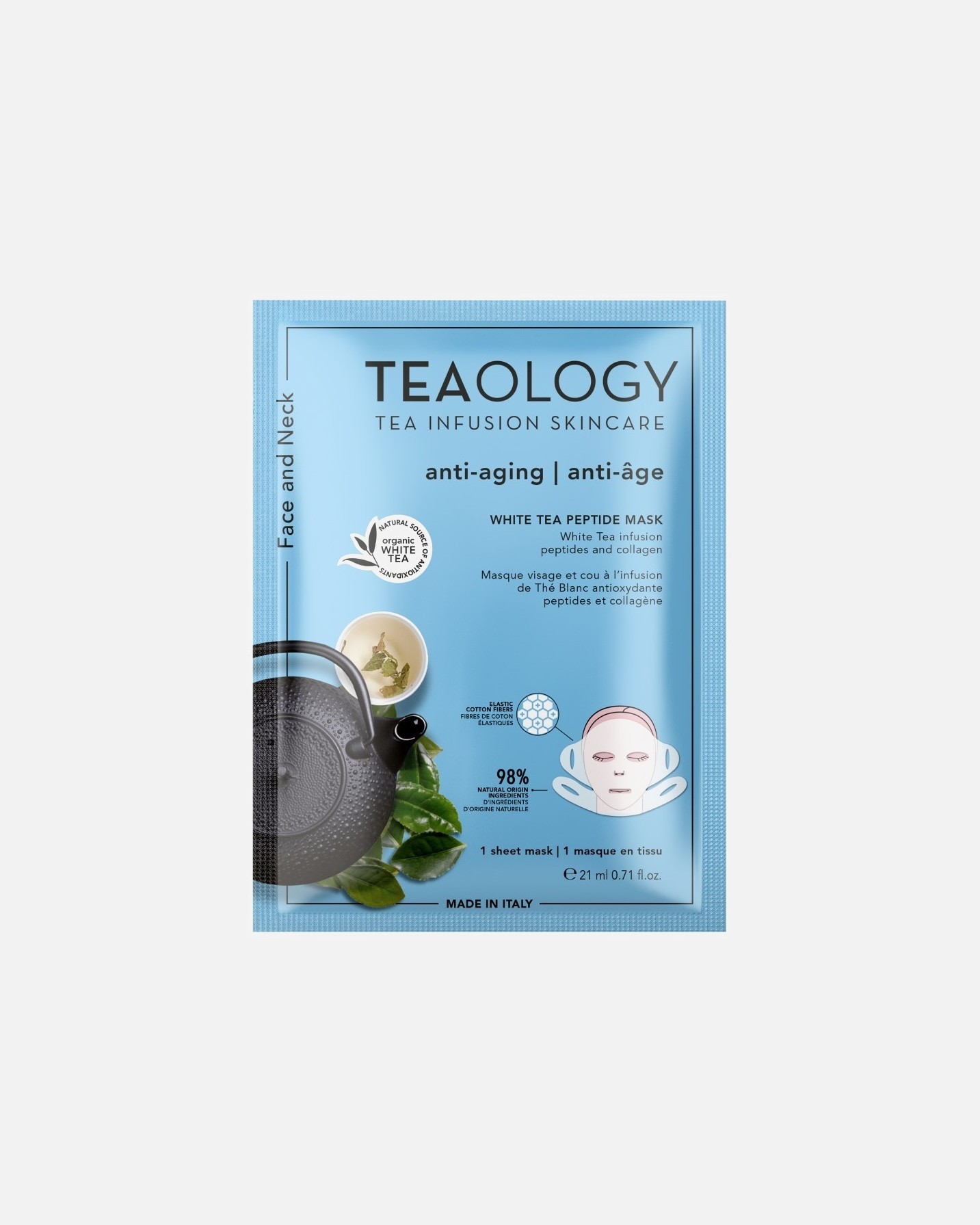 Teaology sejas maska ar baltās tējas peptīdiem – 21 ml