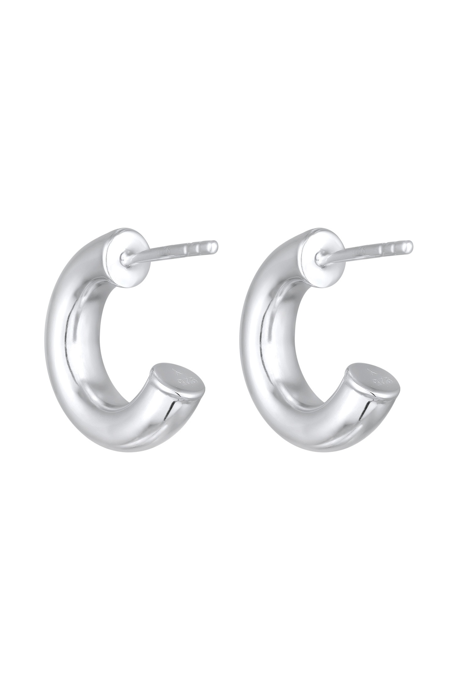 Elli Femmes Créoles Connecteur Chunky en Argent Sterling 925