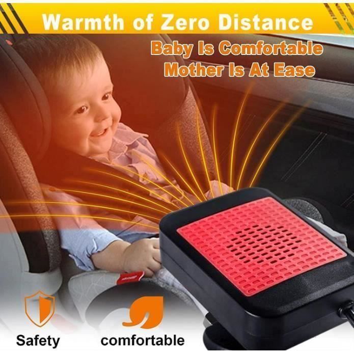 Chauffage de Voiture 12V - 200W - Portable - 2 en 1 - Dégivreur Rouge