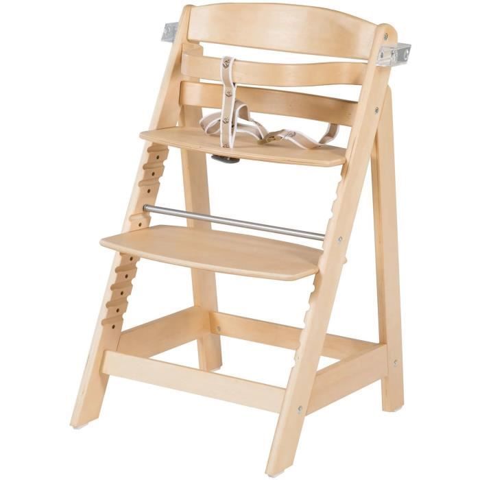 Trona convertible ROBA SIT UP CLICK & FUN - Bandeja extraíble - Altura regulable - Hasta 70 kg - Madera natural