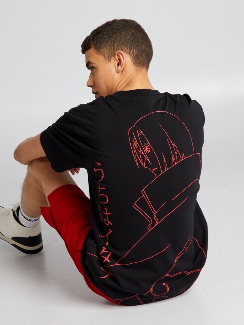Naruto T-shirt met print - Zwart