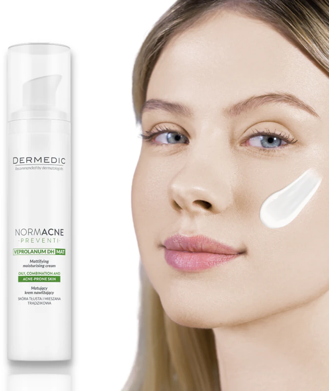 Dermedic Normacne Preventi hydraterende en matterende verzorging voor de vette en gecombineerde huid.