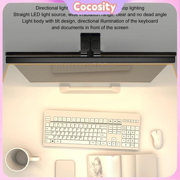 Barra de luz Cocosity Monice-Light Bar con 3 modos de iluminación seleccionables, proyector de vídeo con ajuste continuo, color negro.