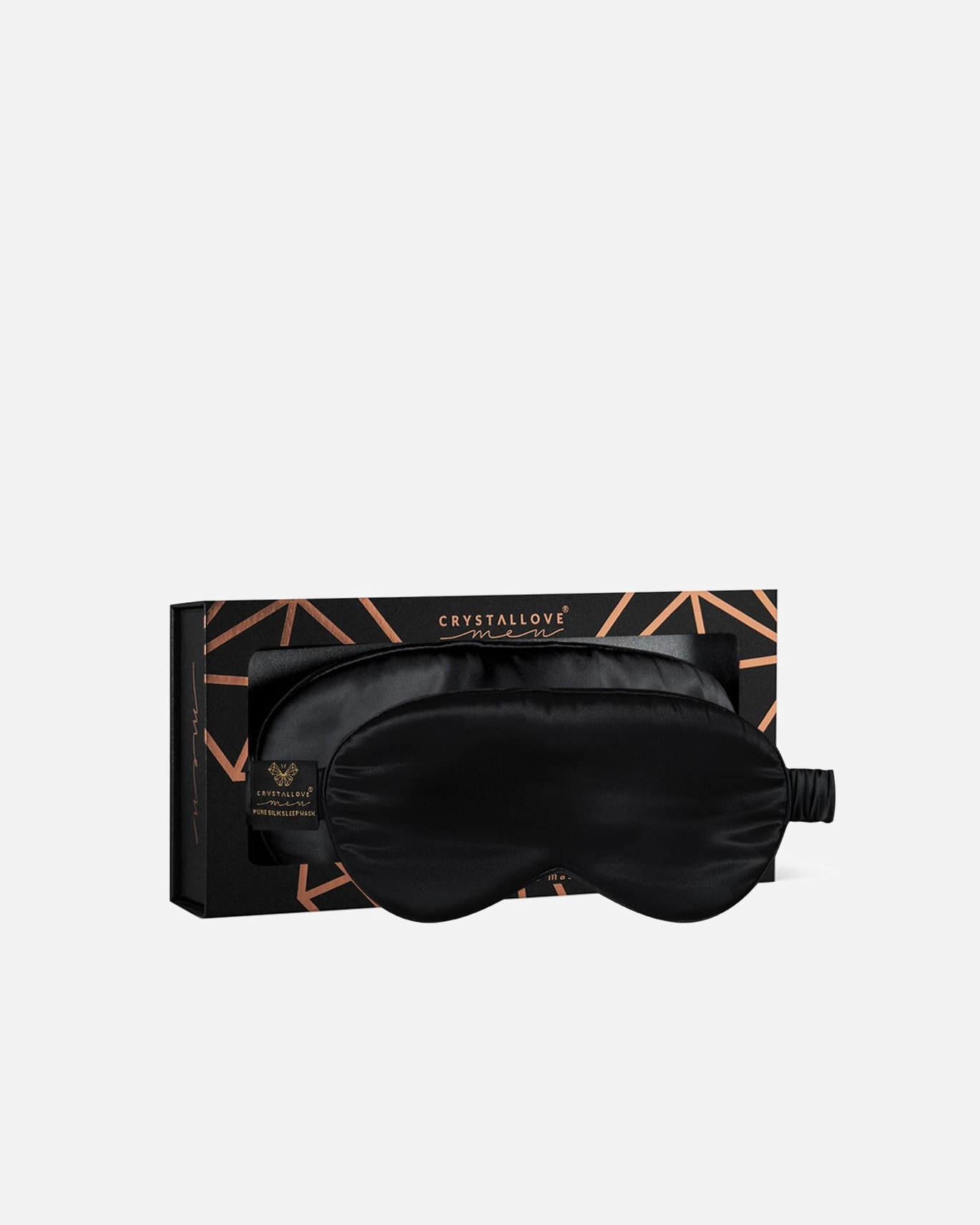 Maschera per occhi in seta da uomo Crystallove Massage Accessory - Nera