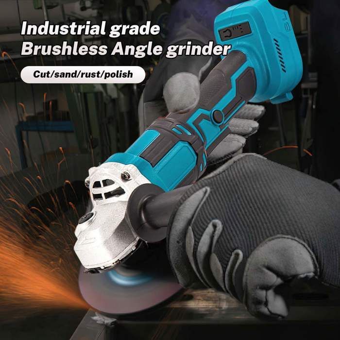 Smerigliatrice angolare da 1000 W - Velocità a vuoto 13.000 giri/min - 3 velocità - 2 batterie + 1 caricabatterie - Smerigliatrice angolare senza fili