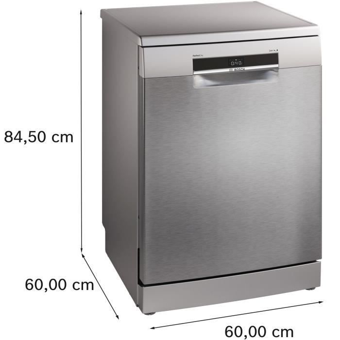 Lave-vaisselle pose libre BOSCH SMS6ZCI11F SER6 - 14 couverts - Induction - L60cm - 40 dB - Classe B - tiroir à couverts - Acier