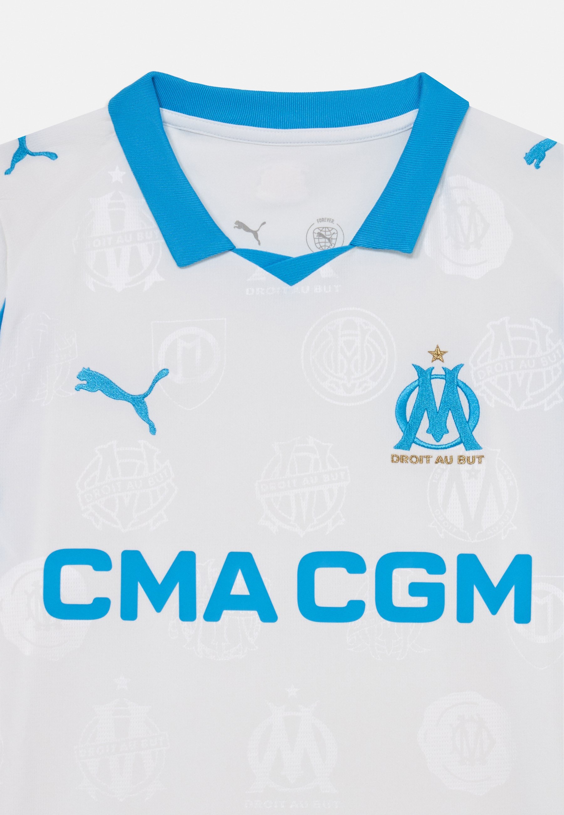 Puma OLYMPIQUE MARSEILLE HOME REPLICA UNISEX - Voetbalshirt - white/bleu azur