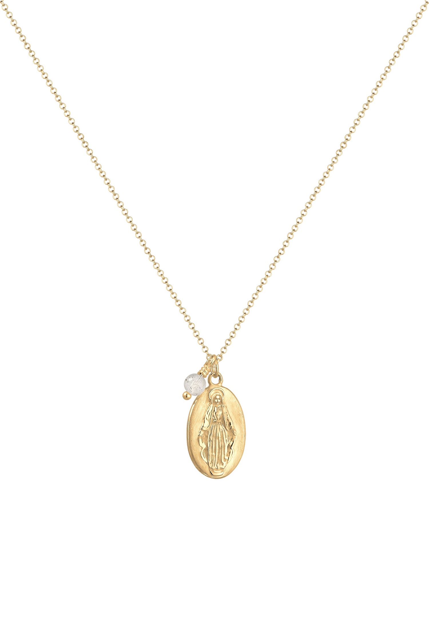 Elli Femme Pendentif d'Image Mariale Femme Uni avec Boule de Labradorite en Argent Sterling 925