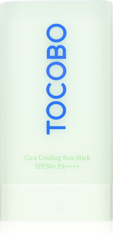 TOCOBO Cica Cooling Sun Stick aizsargājošs un mitrinošs zīmulis ar nomierinošu efektu.