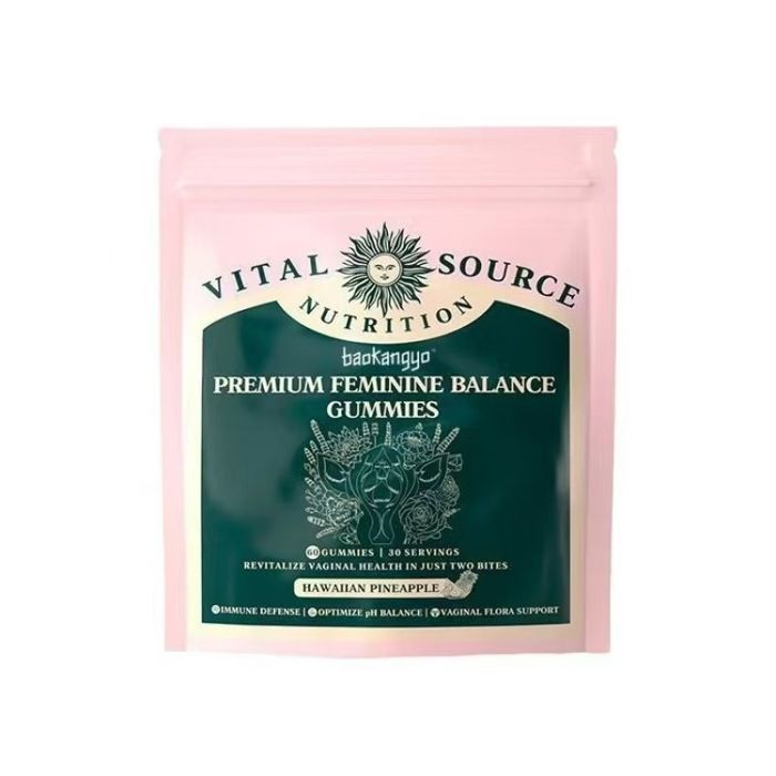 Gommes Balance Féminine Premium (60 Gommes) - Saveur Ananas Hawaïen, Soutien Santé Intime