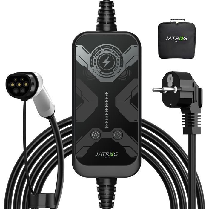 JATRHG Tragbares Ladegerät für Elektroautos 3,6 kW – 1,5 kW, 5 m, Typ 2, einphasig