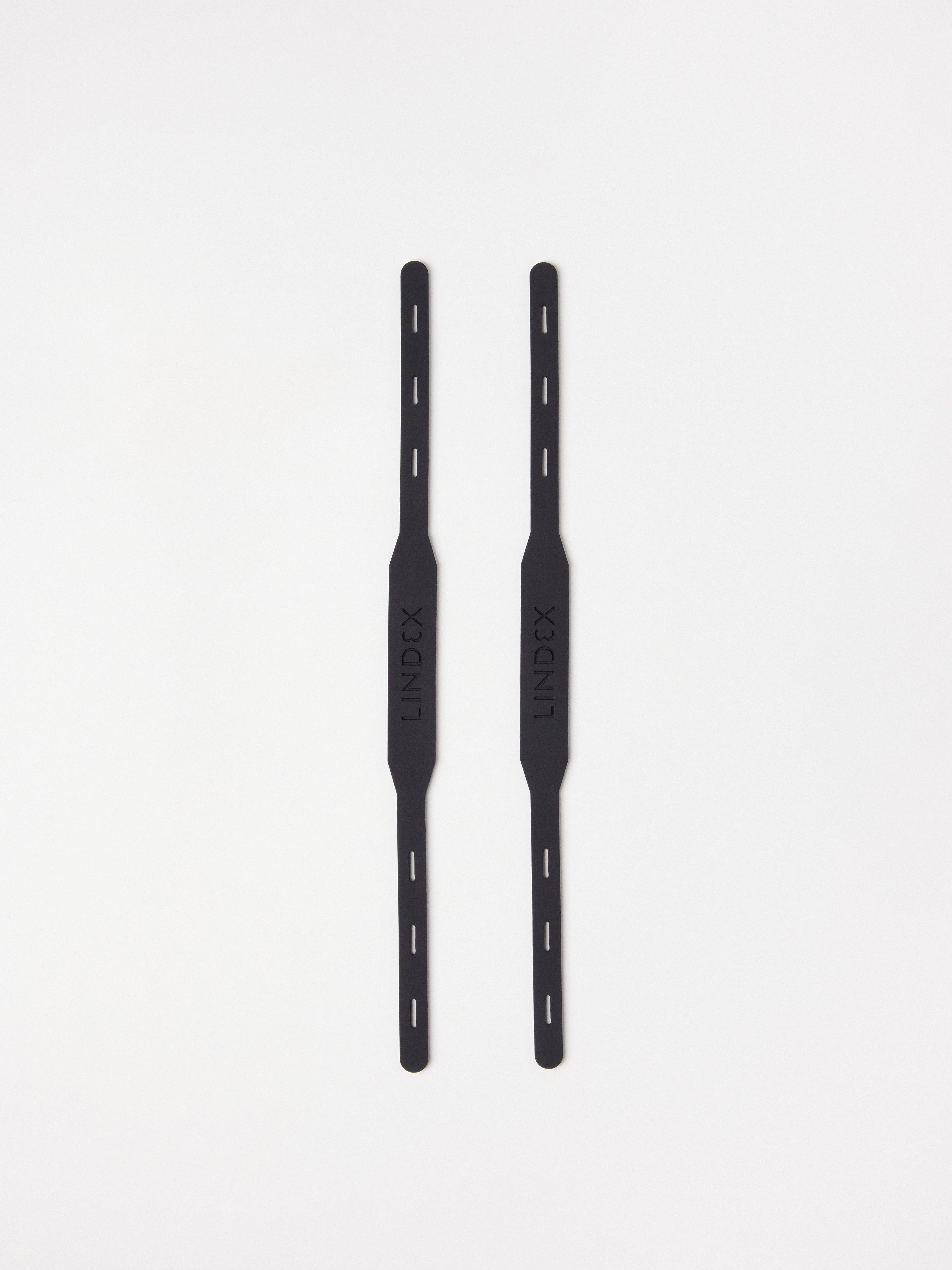 Lot de 2 sangles de pied en silicone noires
