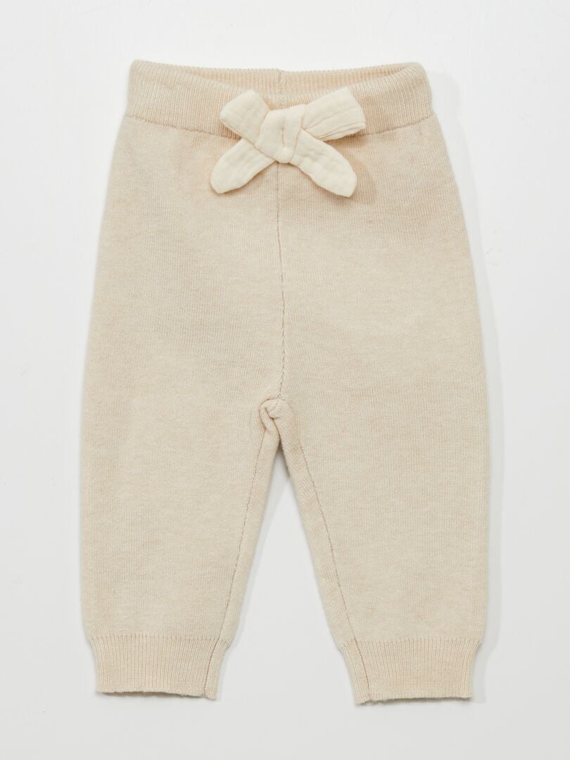 Leggings de punto - BEIGE