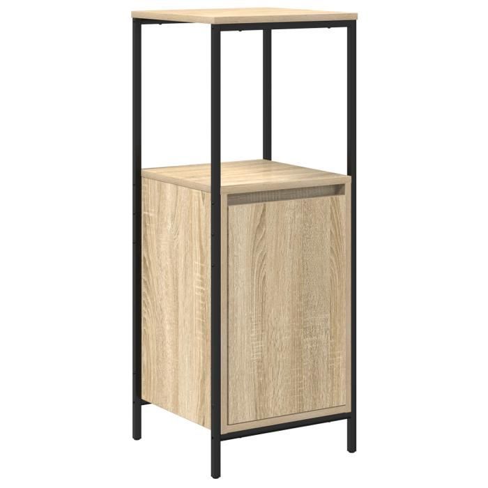 Conjunto de muebles de baño - Roble Sonoma - 5 piezas - Estilo contemporáneo - Fácil montaje