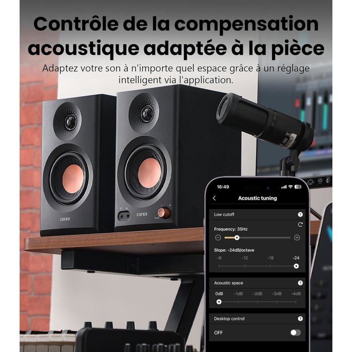 Monitores de estudio compactos - SVATV - Audio de alta resolución - Bluetooth V5.4 - Controles físicos - RCA - AUX