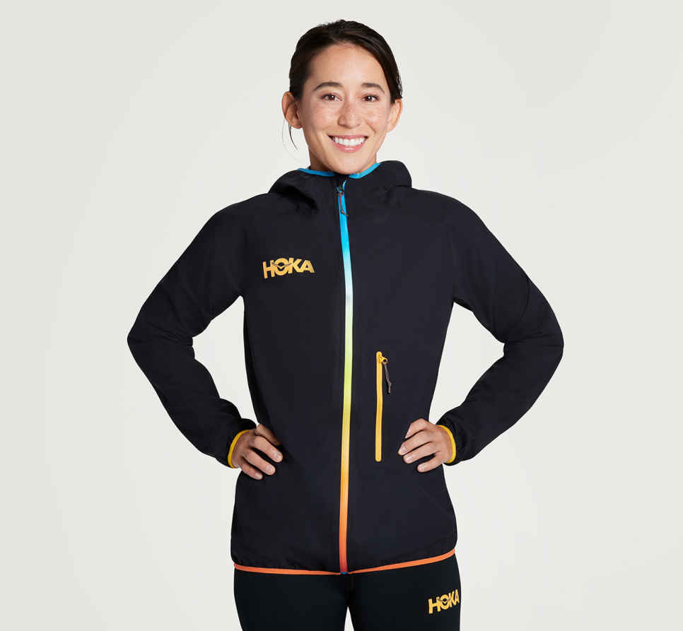 HOKA Veste imperméable ultralégère noire