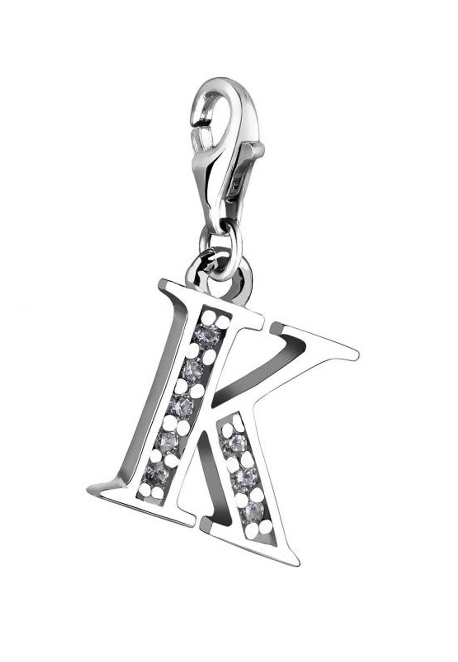 Nenalina Charm lettre Pendentif individuel et personnalisé en argent 925 Sterling pour tous les porteurs de Charm actuels