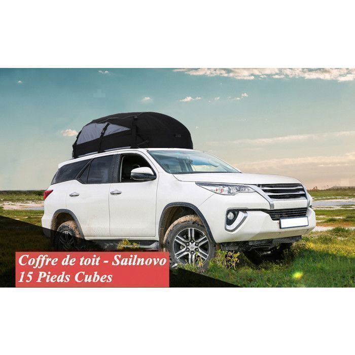 Bolsa de techo para coche TOOLUCK - 425L - Caja de techo plegable - Tejido Oxford 900D y PVC - Apta con o sin portaequipajes