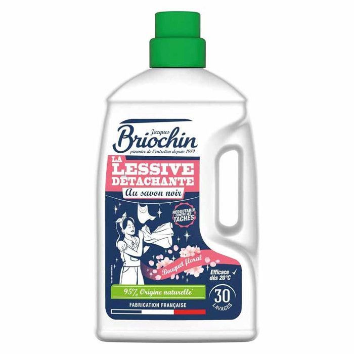 Detergente líquido para ropa - Jabón negro - Aroma floral - Productos naturales - Briochin