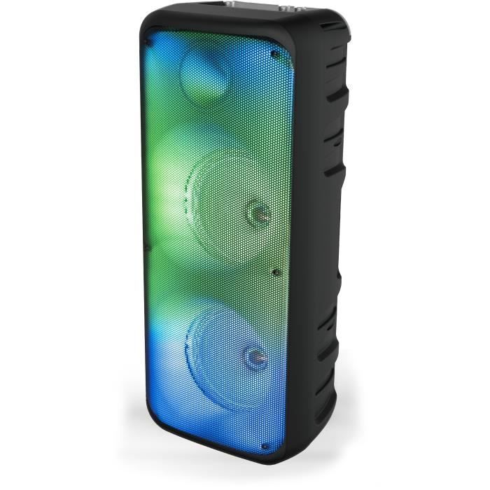 Beleuchteter Karaoke-Lautsprecher – INOVALLEY – KA25-FIRE – Bluetooth V5.0 – 64 cm – 850 W – Schwarz