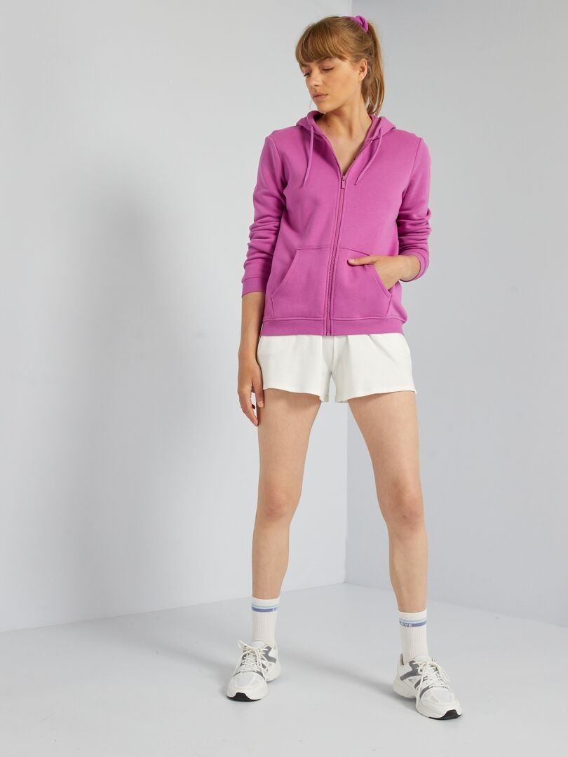 Hoodie met rits - ROZE