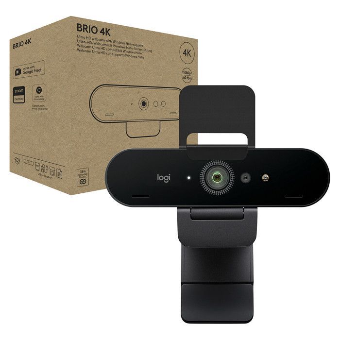 Webcam 4K - LOGITECH - BRIO 4K - 13 MP - USB-C - Foco automático