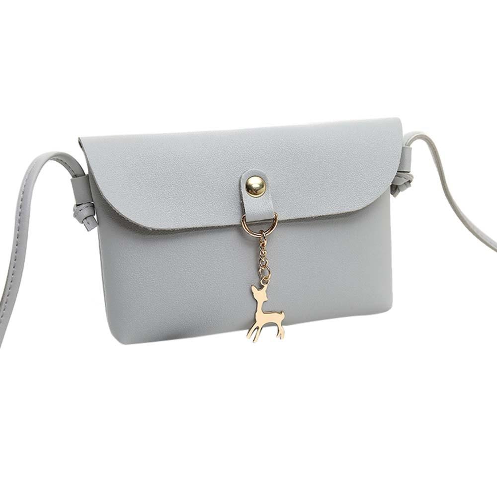 Sacs bandoulière tendance pour femmes, petit modèle vintage avec pendentif cerf, sac bandoulière en cuir de qualité supérieure