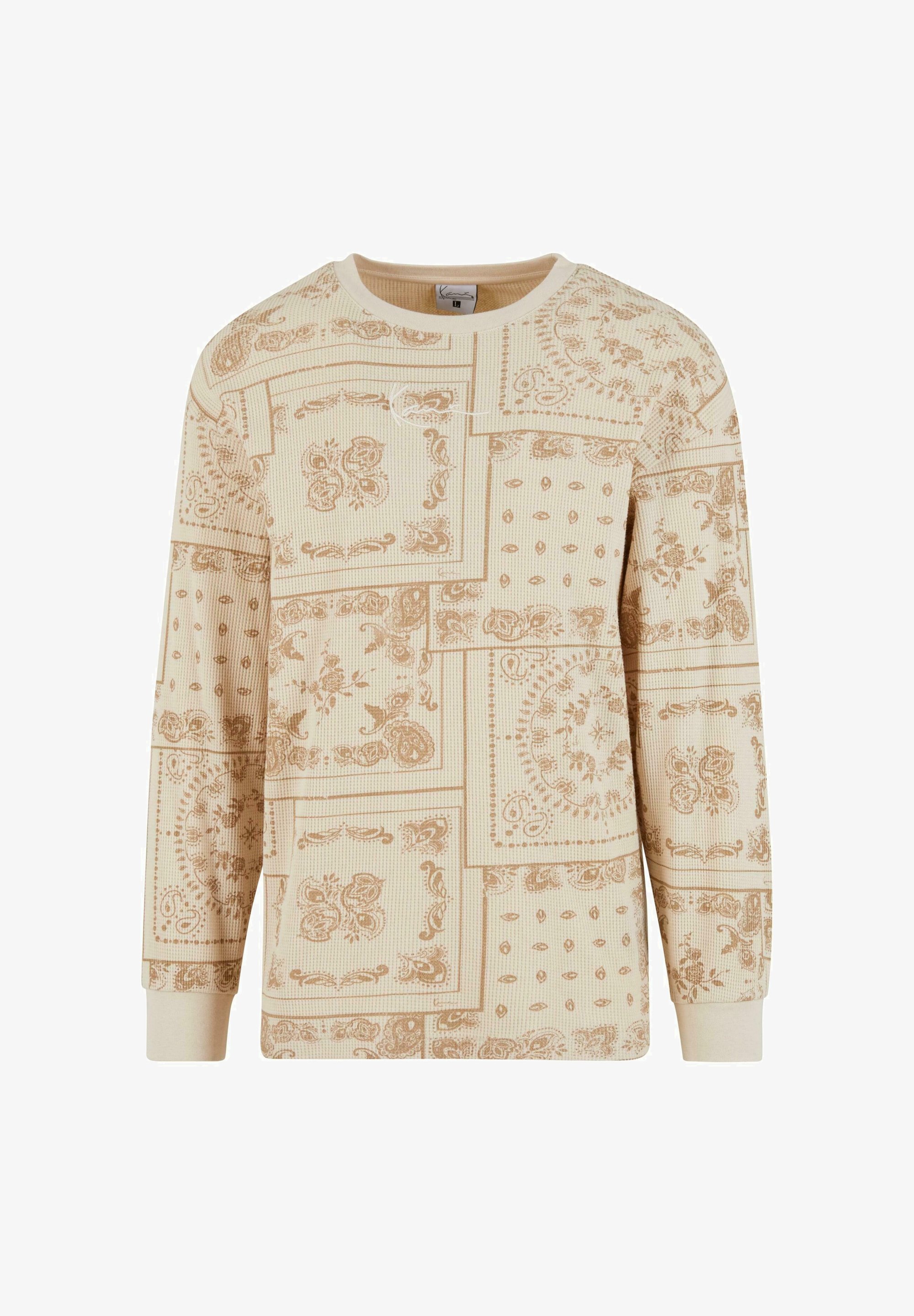 Karl Kani SIGNATURE PAISLEY WAFFLE - Top met lange mouwen - bruin