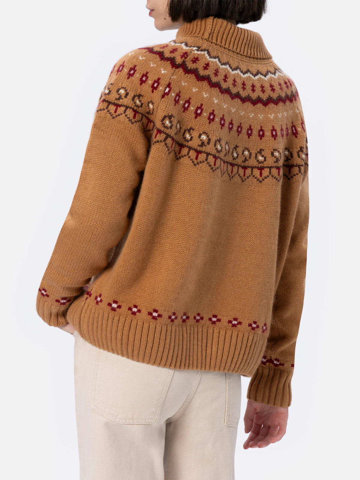 Meghan damestrui van kasjmierblend met Scandinavisch jacquardpatroon