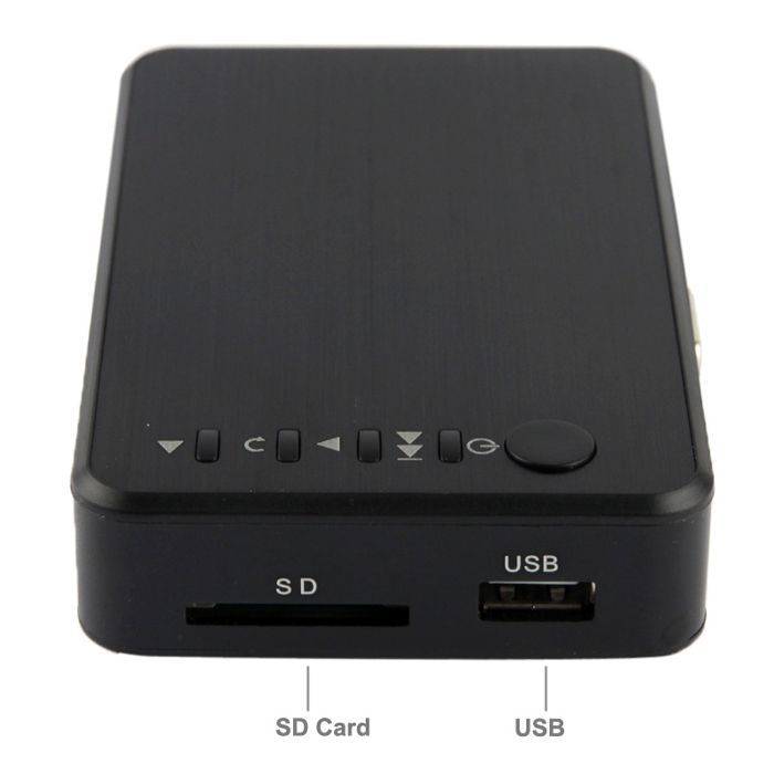 YONIS Mini lettore multimediale Full HD 1080P HDD Scheda SD USB HDMI Uscita VGA + scheda SD da 4 GB