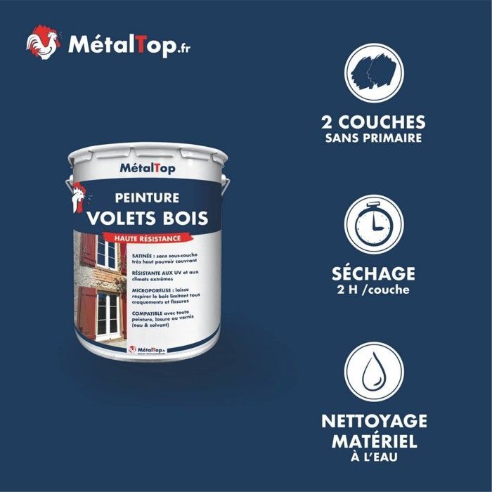 Wood Shutter Paint - 1 L Can - Metaltop - 3020 - Signal Red