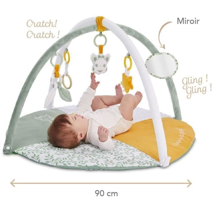 VULLI Reverso Playmat - Sophie the Giraffe - 1 side for activities and 1 side with photos - Adjustable arches