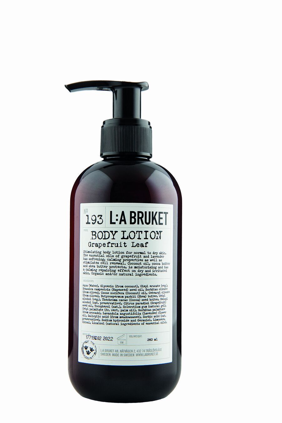 193 Body Lotion Grapefruit Leaf 240 ml - L:a Bruket