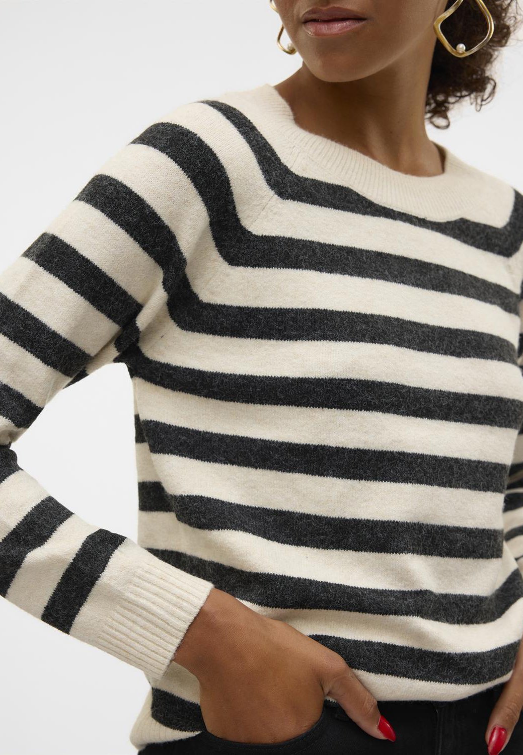Vero Moda VMDOFFY - Pull - bouleau/noir