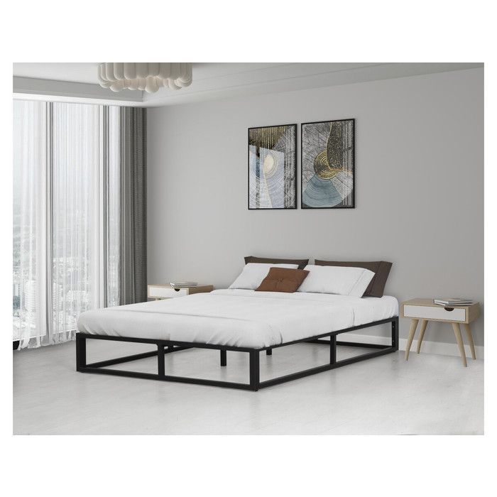 Metalen bedframe 160 x 200 cm - Zwart
