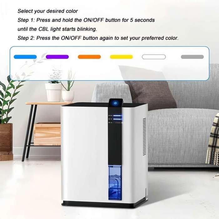 Deshumidificador ultrasilencioso para dormitorio - 1 L/24 h, depósito de 3 L, modo nocturno, LED, bajo consumo de 60 W