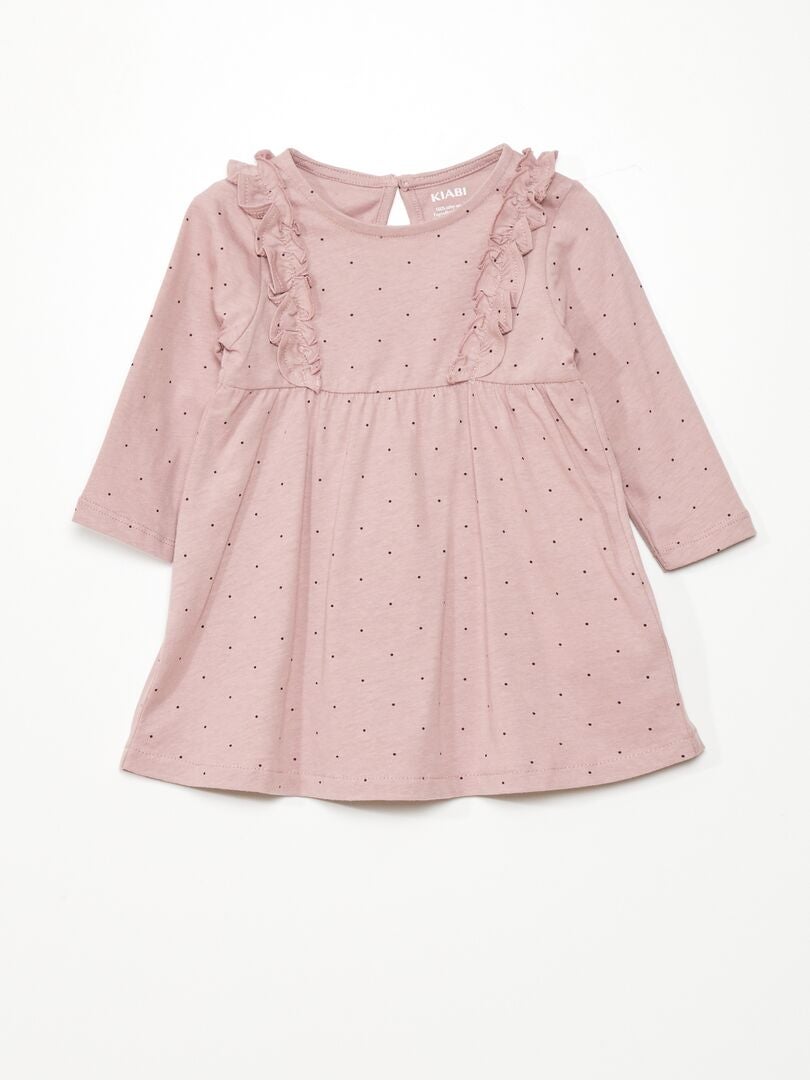 Vestido evasê de bolinhas - ROSA