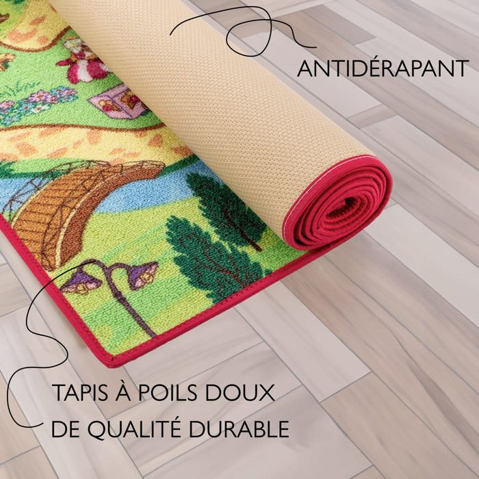 Kinderspeelmat 95x133cm, Candy Town - Autobaanmat - Wasbaar - Antislip - Carpet Studio